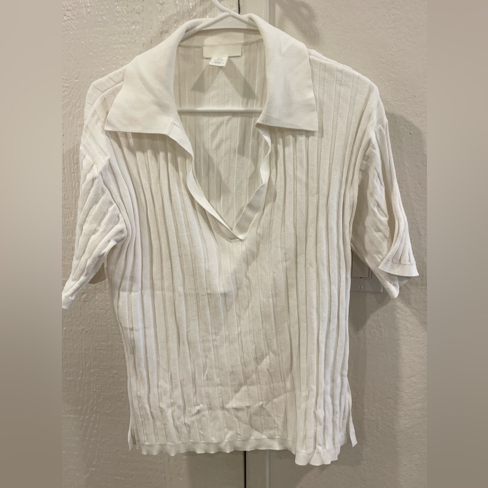 H&M White ribbed set
